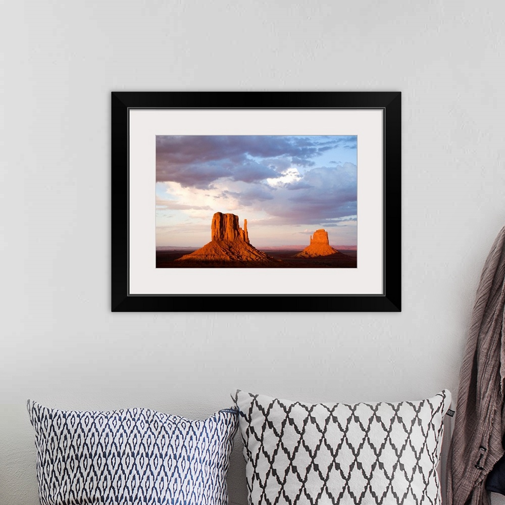 A bohemian room featuring East and West Mitten Buttes, Monument Valley, Arizona