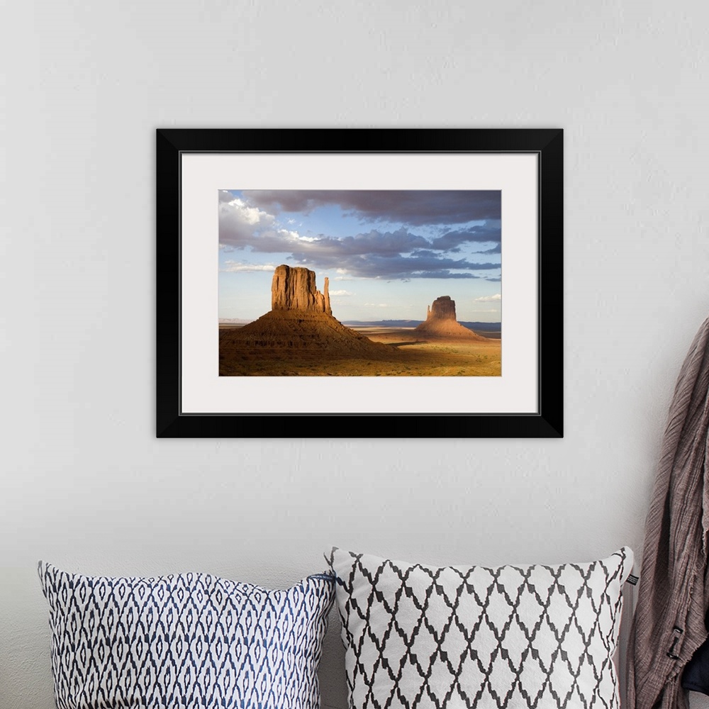 A bohemian room featuring East and West Mittens, Monument Valley, Arizona