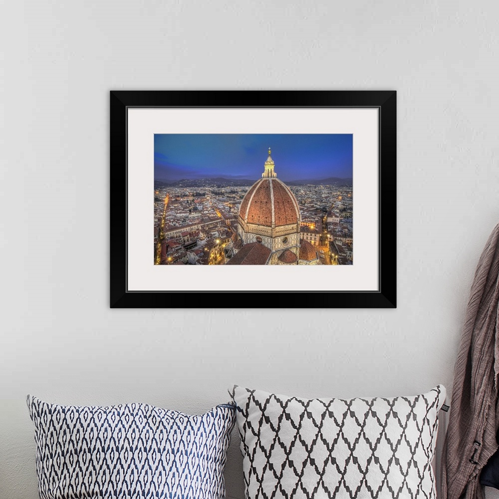 A bohemian room featuring Vibrant photograph of the Santa Maria del Fiore Cathedral in Florence, Italy.