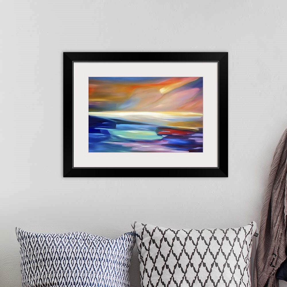 A bohemian room featuring Abstract photo made to look like an abstract oil painting in post-processing. This image intends ...