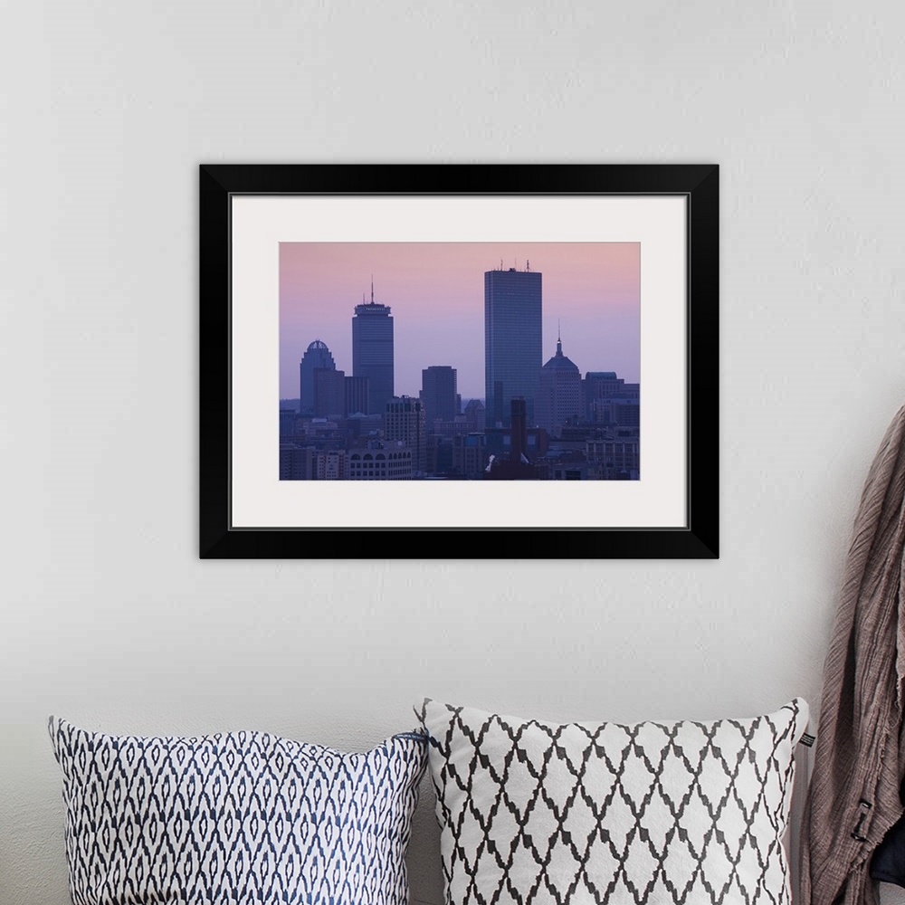 A bohemian room featuring USA, Massachusetts, Boston, Back Bay, elevated view, dusk