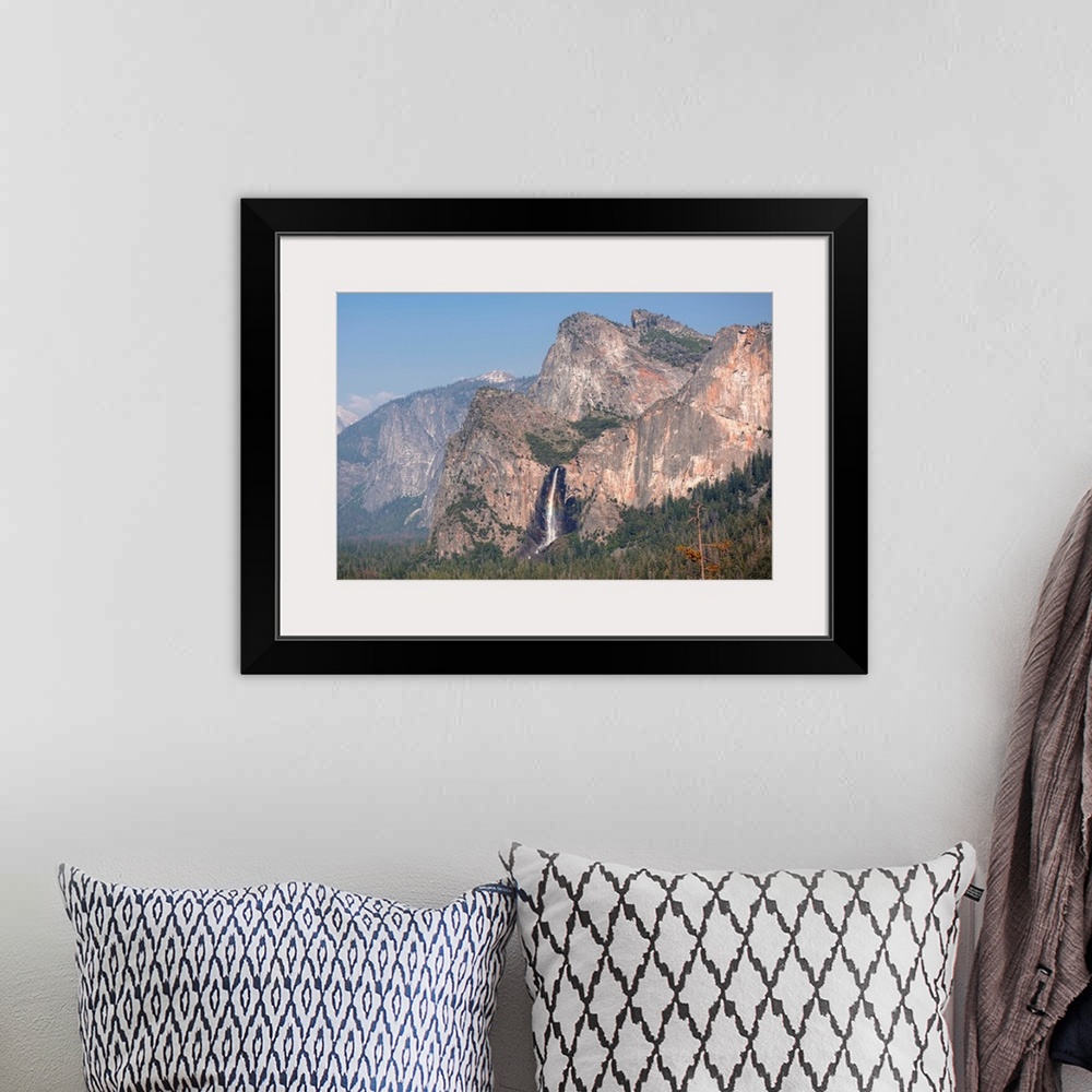 A bohemian room featuring Elevated view of Bridalveil Falls in Yosemite National Park, California.