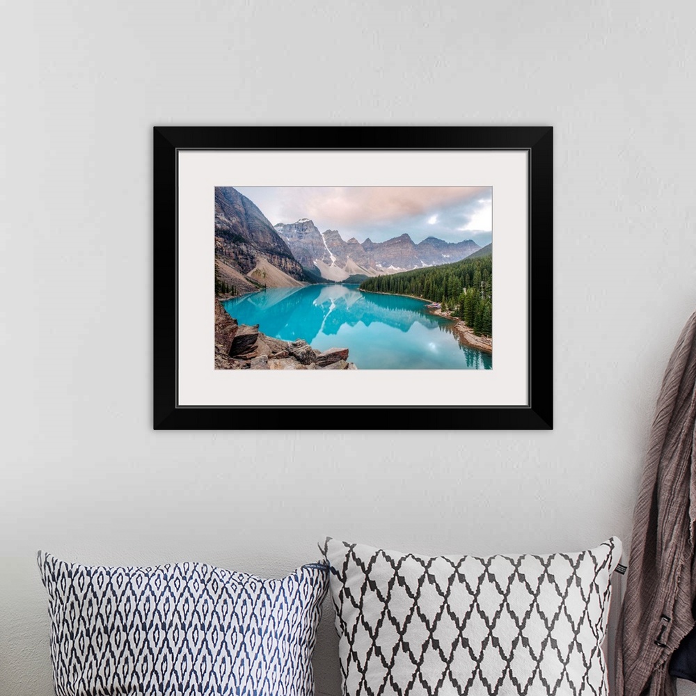 A bohemian room featuring View of Moraine Lake in Banff National Park, Alberta, Canada.