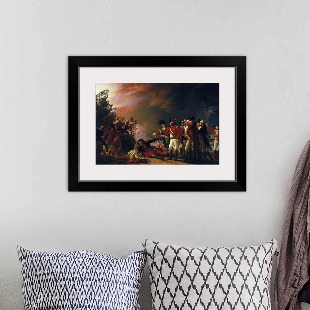 A bohemian room featuring This painting depicts the events of the night of November 26, 1781, when British troops, long bes...