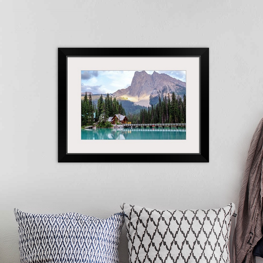 A bohemian room featuring Wapta mountain and Emerald Lake in Yoho National Park, British Columbia, Canada.