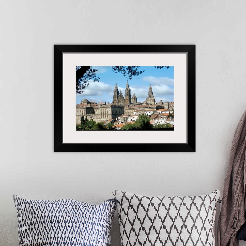 A bohemian room featuring Cathedral from the park, Galicia, Spain