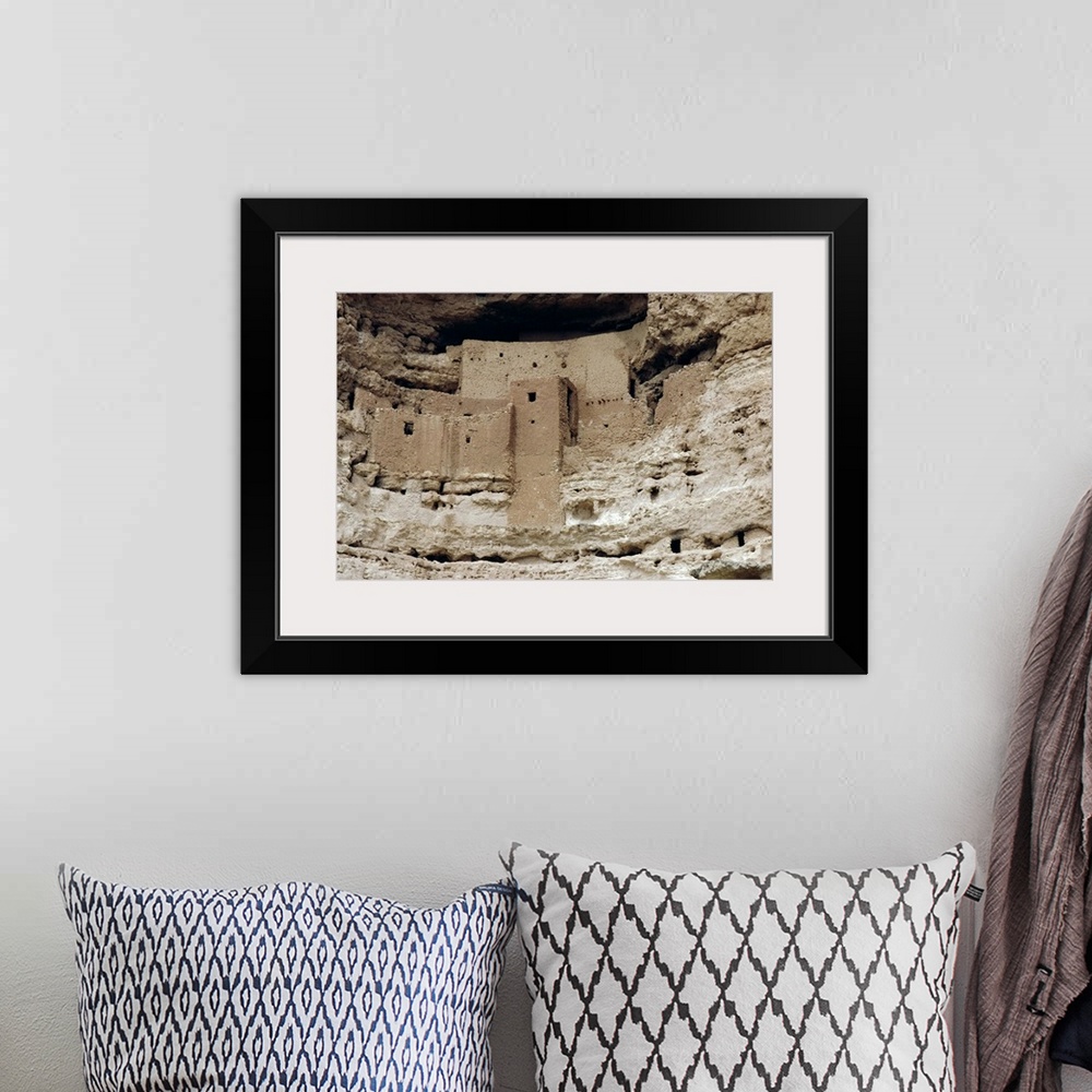 A bohemian room featuring Montezuma Castle in limestone cliff, Sinagua, Arizona