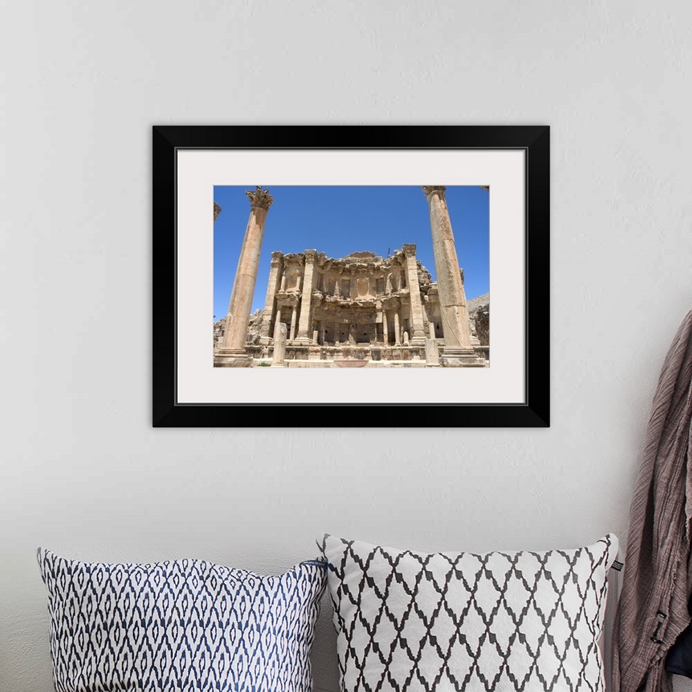 A bohemian room featuring Propylaeum, gateway to the Temple of Artemis, Roman city, Jerash, Jordan