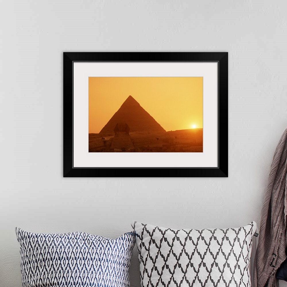 A bohemian room featuring Sphinx and Kefren  pyramid, Giza, Cairo, Egypt