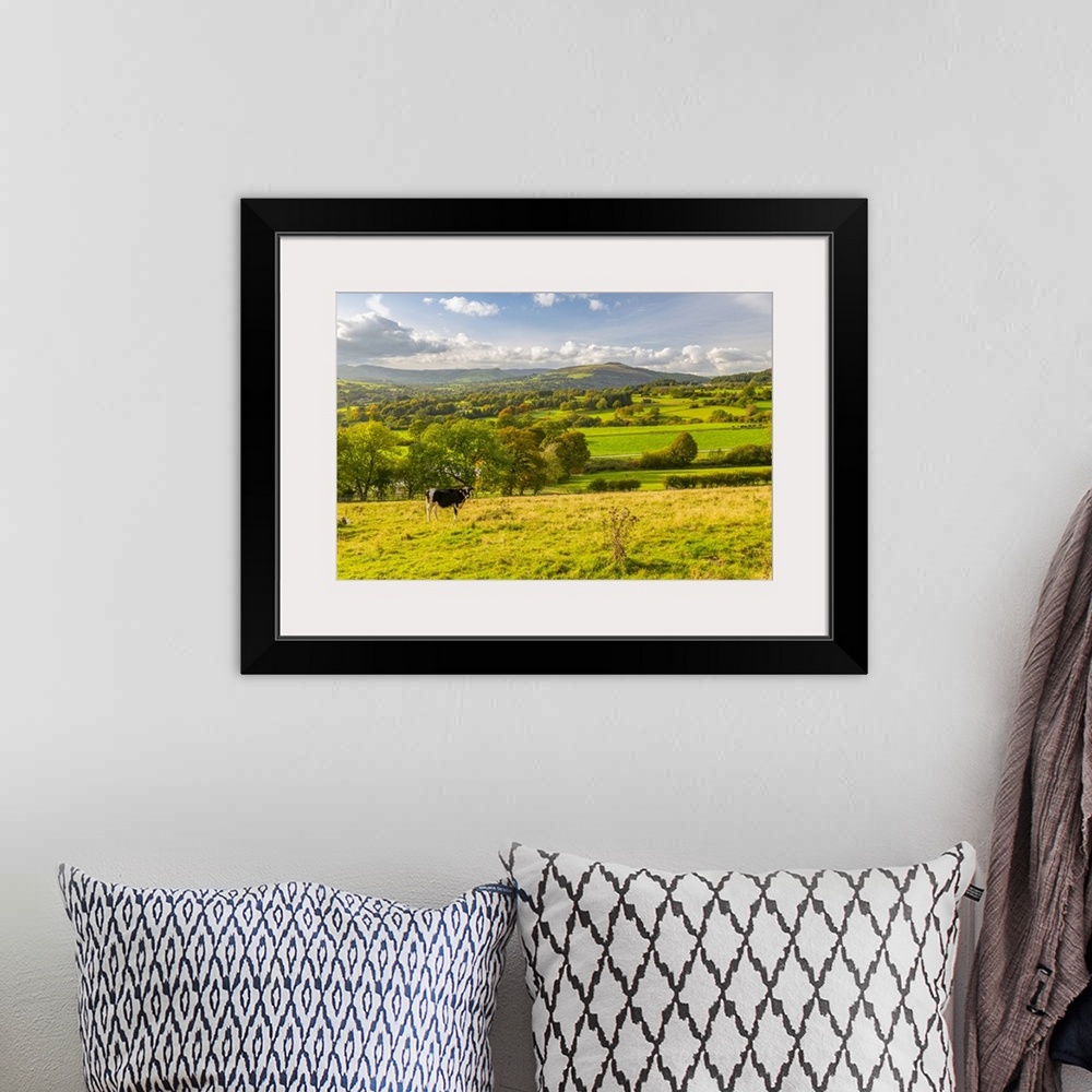 A bohemian room featuring View of Hope Valley and countryside autumnal colours, Derbyshire Peak District, Derbyshire, Engla...
