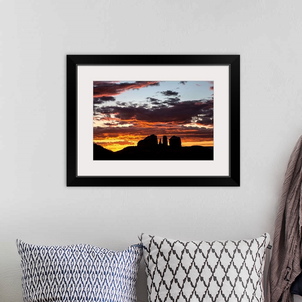 A bohemian room featuring Beautiful sunset over Cathedral Rocks in Sedona, Arizona.