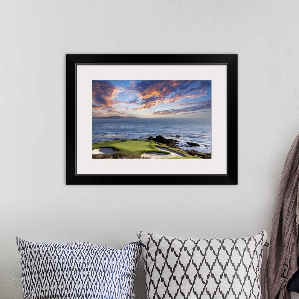 A bohemian room featuring A View Of Pebble Beach Golf Course, Hole 7, Monterey, California