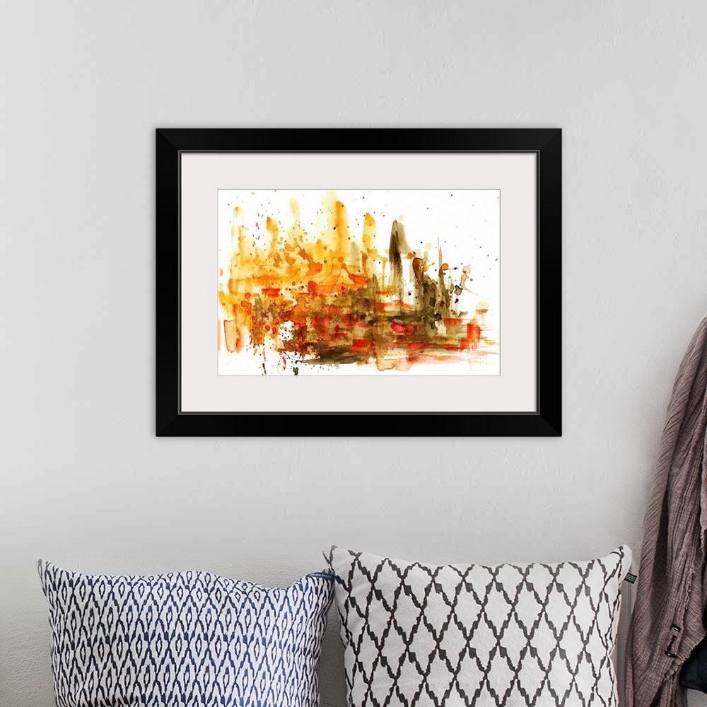 A bohemian room featuring Watercolor abstract composition