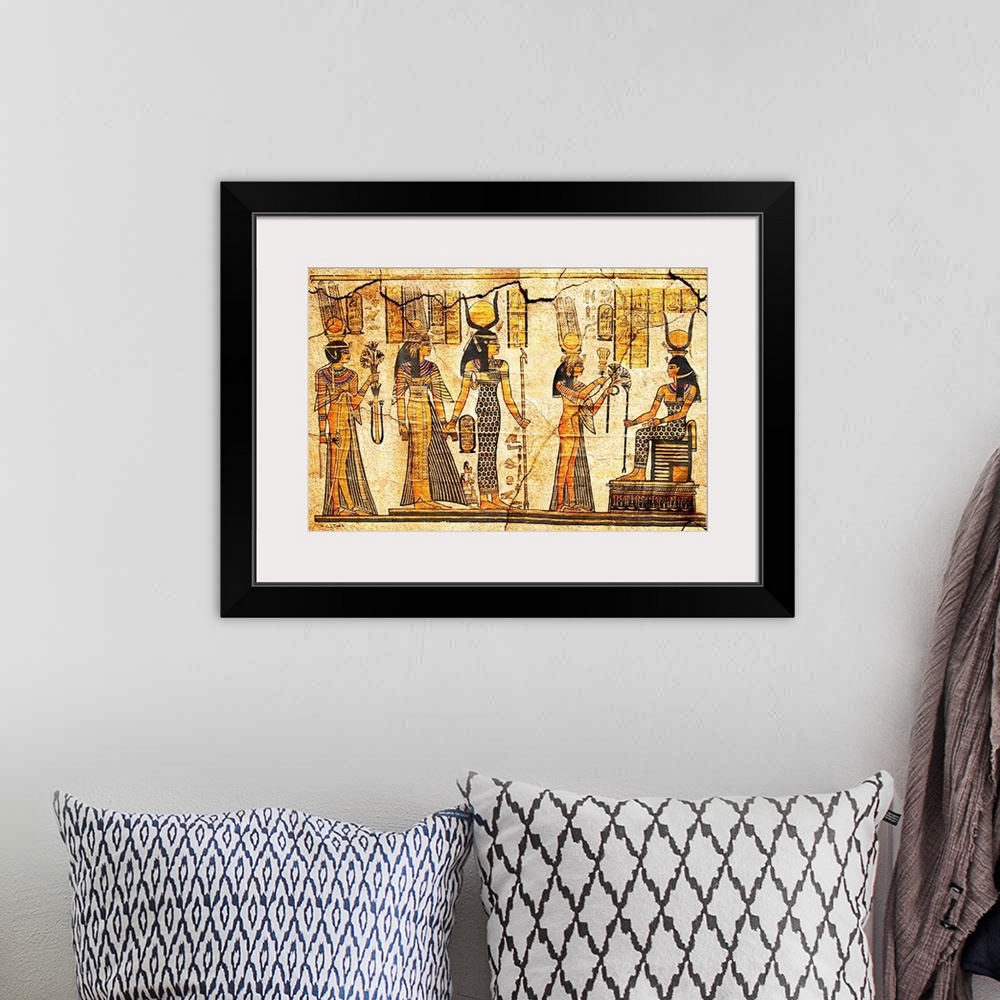 A bohemian room featuring ancient papyrus