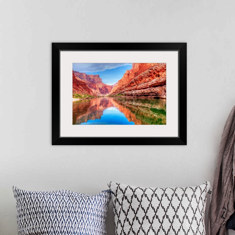 A bohemian room featuring Reflection of Grand Canyon in Colorado River.