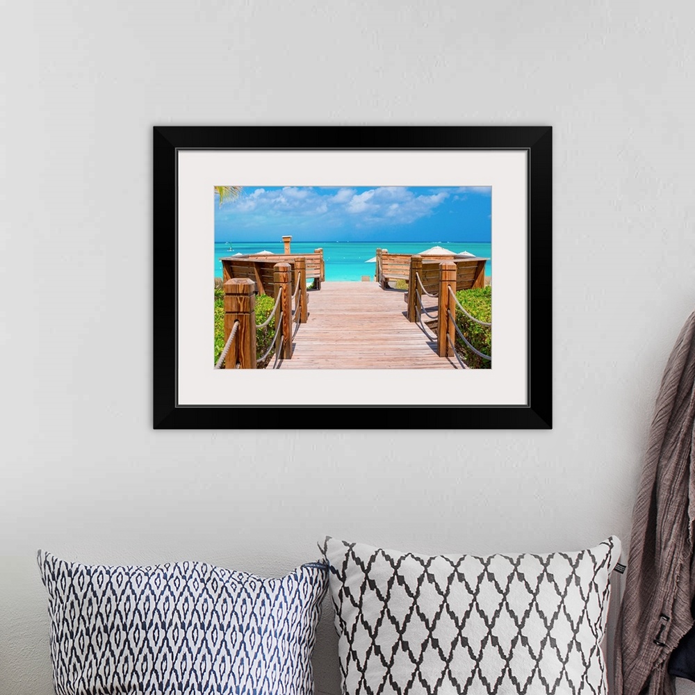 A bohemian room featuring Beautiful landscape on Providenciales Island in the Turks and Caicos, Caribbean.