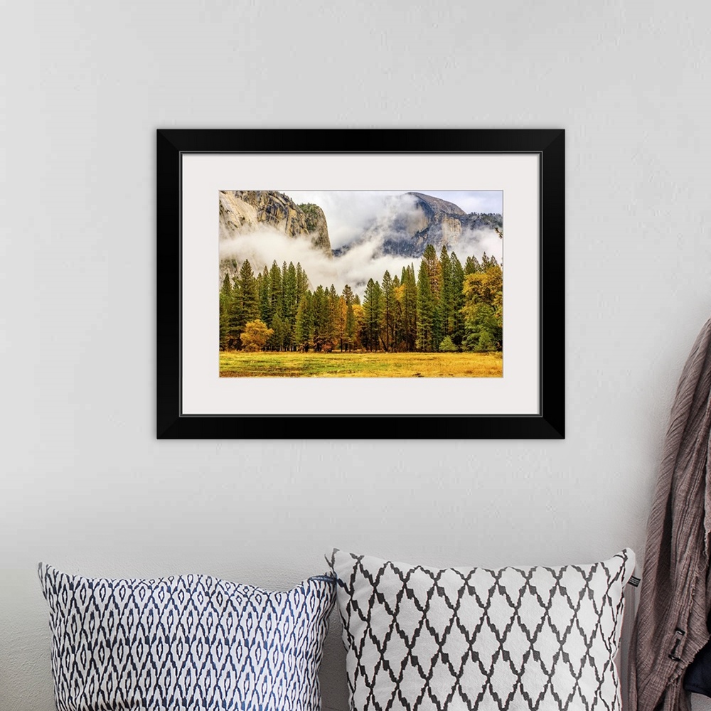 A bohemian room featuring Yosemite National Park Valley At Cloudy Autumn Morning, California