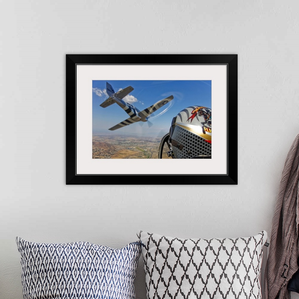 A bohemian room featuring Airborne with The Horsemen, the only modern P-51D Mustang aerobatic flight team.