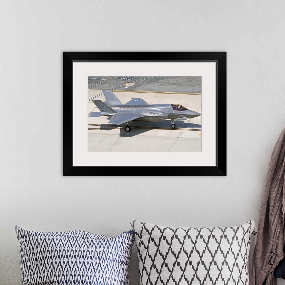 A bohemian room featuring F-35B on the flight line Nellis Air Force Base, Nevada.