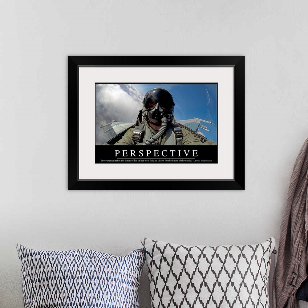 A bohemian room featuring Perspective: Inspirational Quote and Motivational Poster