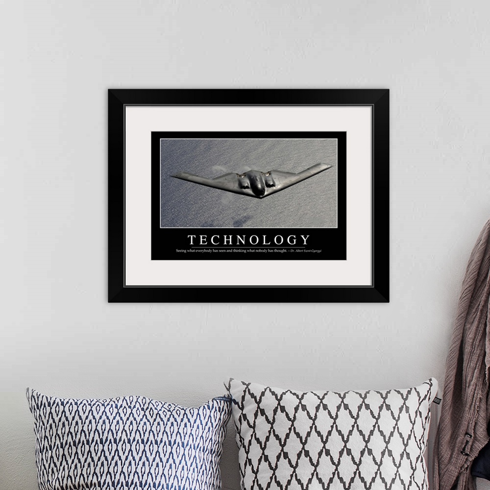 A bohemian room featuring Technology: Inspirational Quote and Motivational Poster