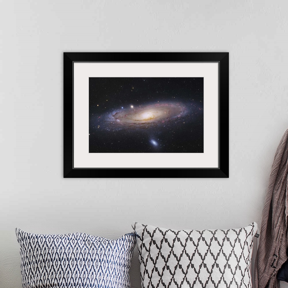 A bohemian room featuring The Andromeda Galaxy, also known as Messier 31 or NGC 224, in the constellation Andromeda.