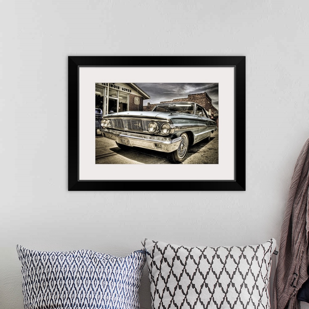 A bohemian room featuring A 1960's Ford Galaxy car