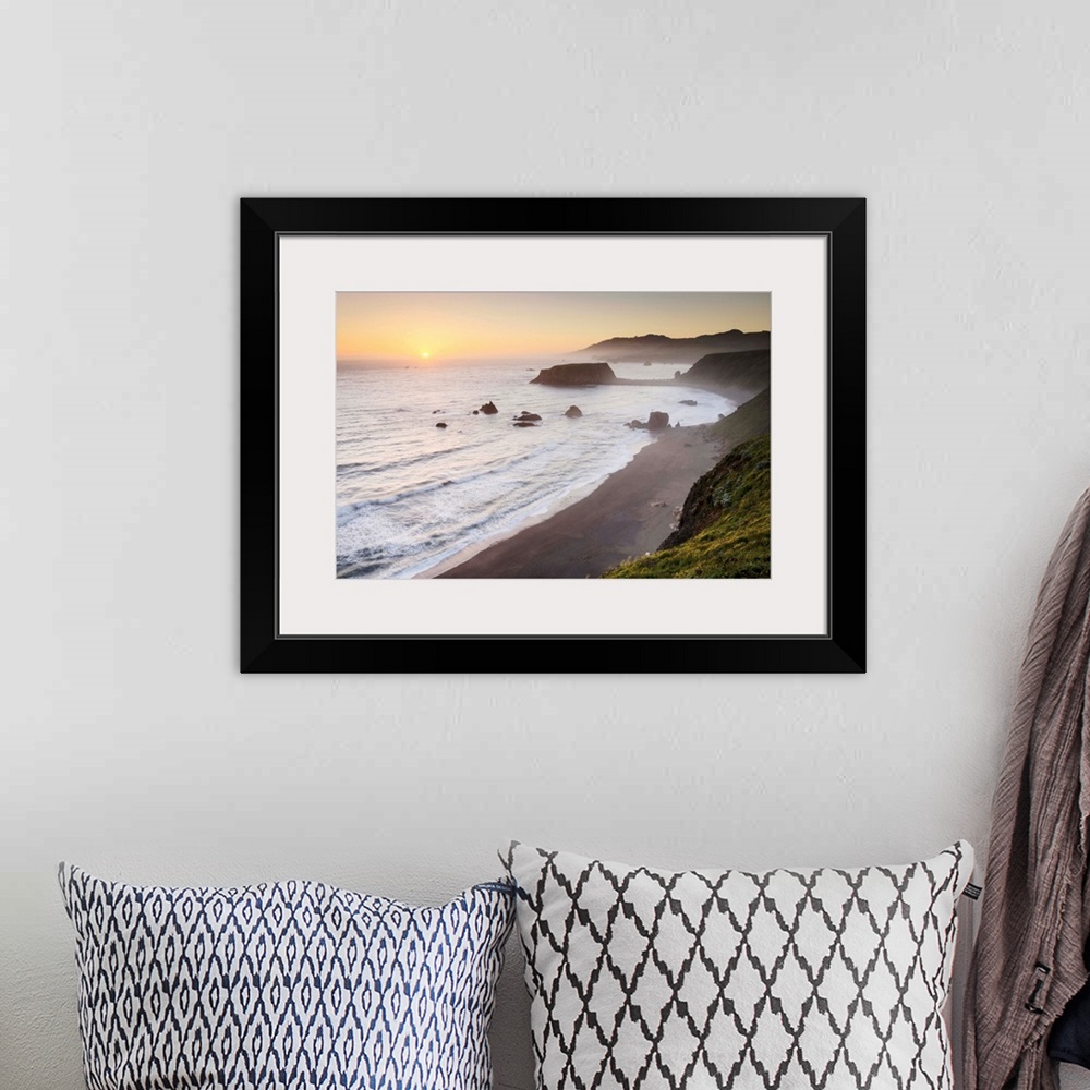 A bohemian room featuring Sunset view of surf beaches and Goat Rock from rugged cliffs and bluffs of Sonoma Coast State Par...
