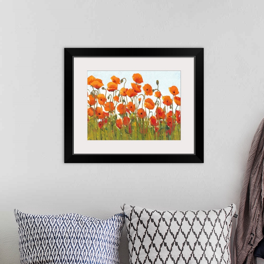 A bohemian room featuring Rows of Poppies II