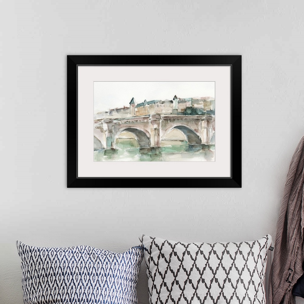 A bohemian room featuring Watercolor Arch Studies VI