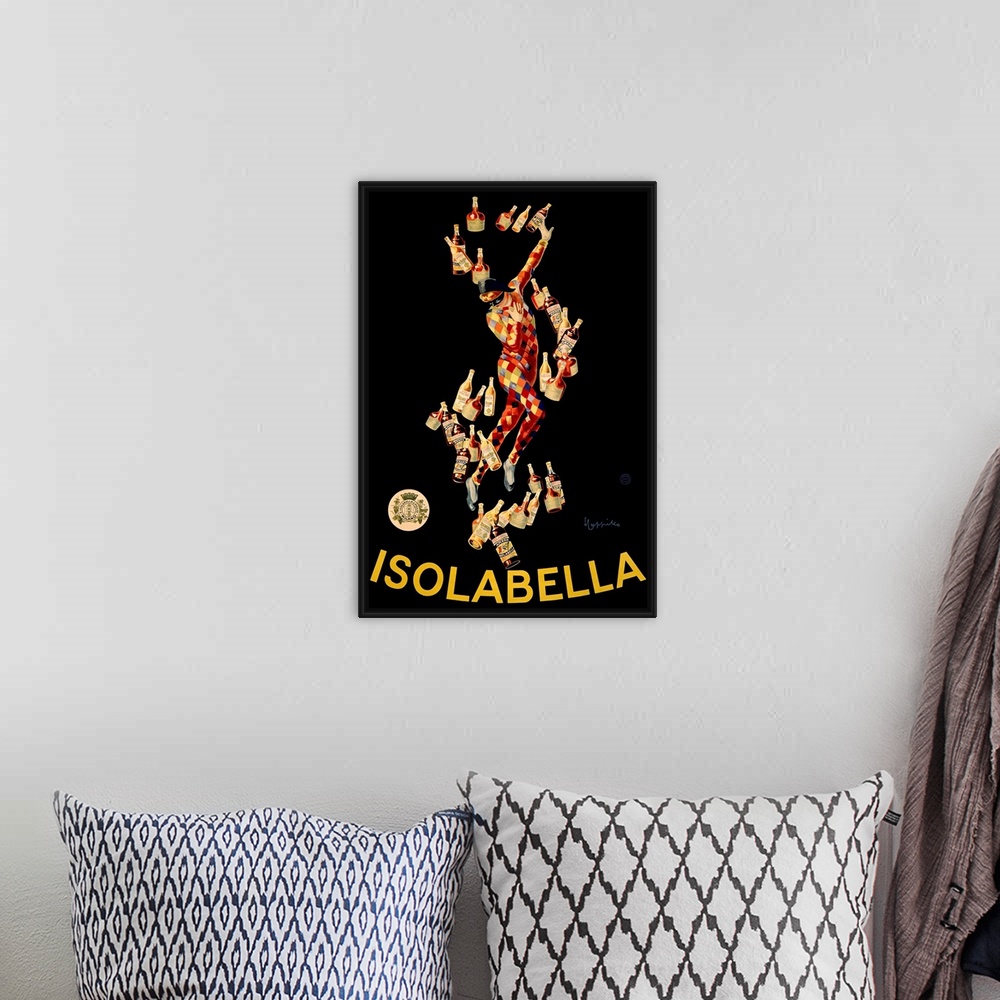 A bohemian room featuring Isolabella Vintage Advertising Poster