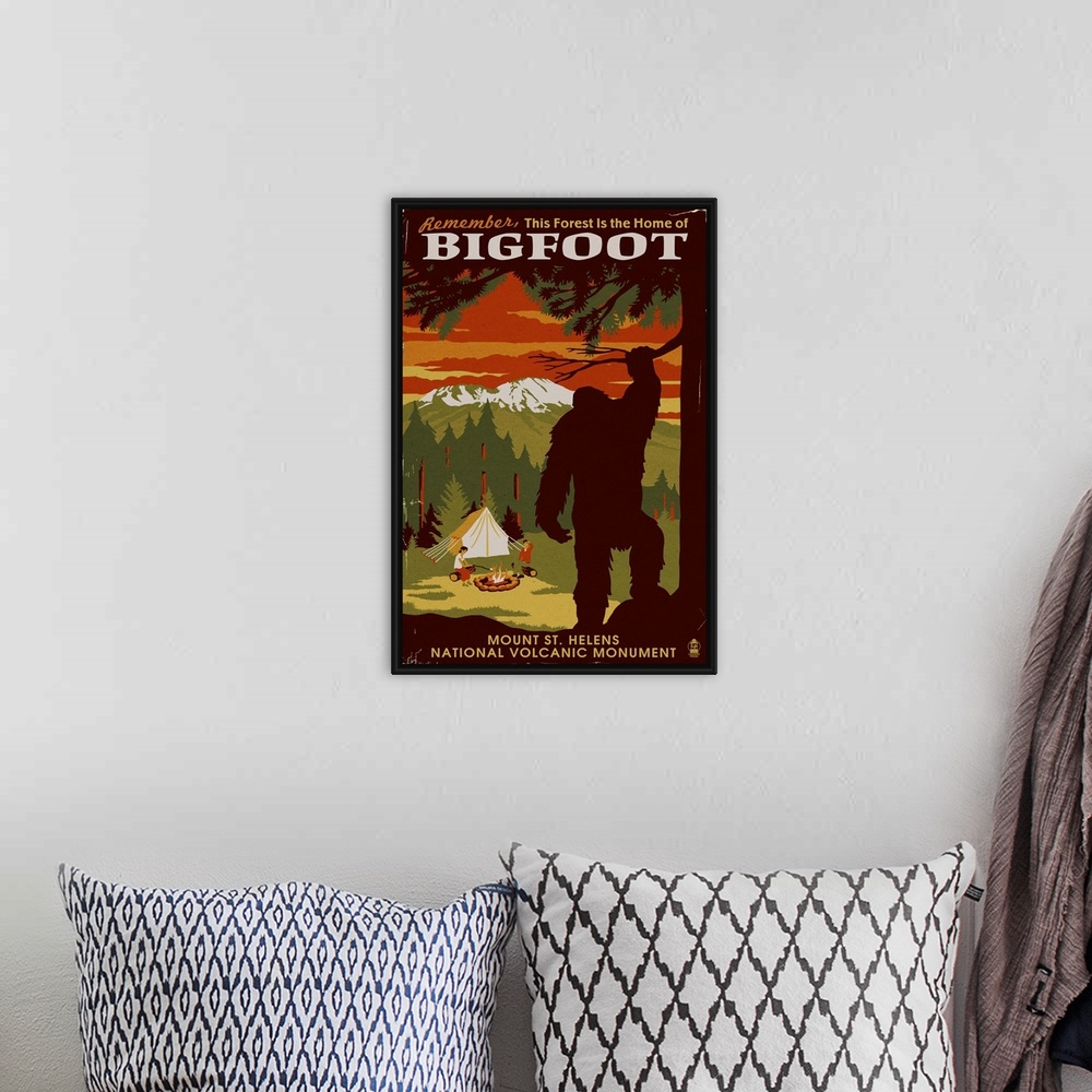 A bohemian room featuring Mount St. Helens, Washington, Home of Bigfoot