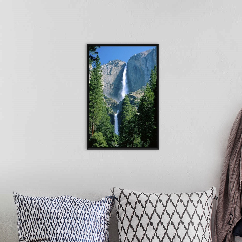 A bohemian room featuring Upper and Lower Yosemite Falls, California