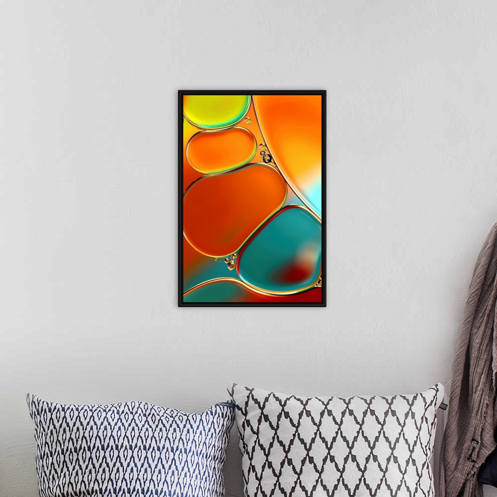 A bohemian room featuring Oil and water abstract