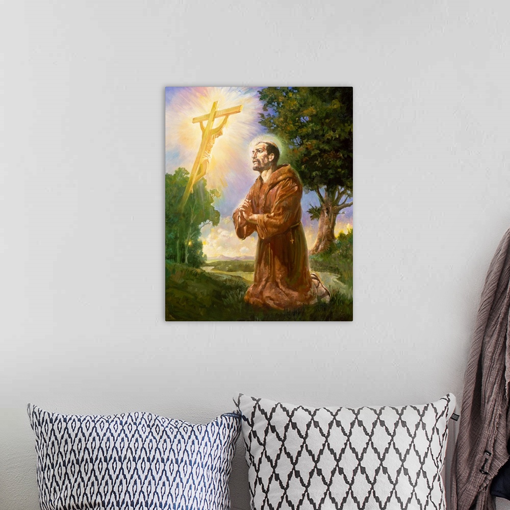A bohemian room featuring Saint Francis Of Assisi