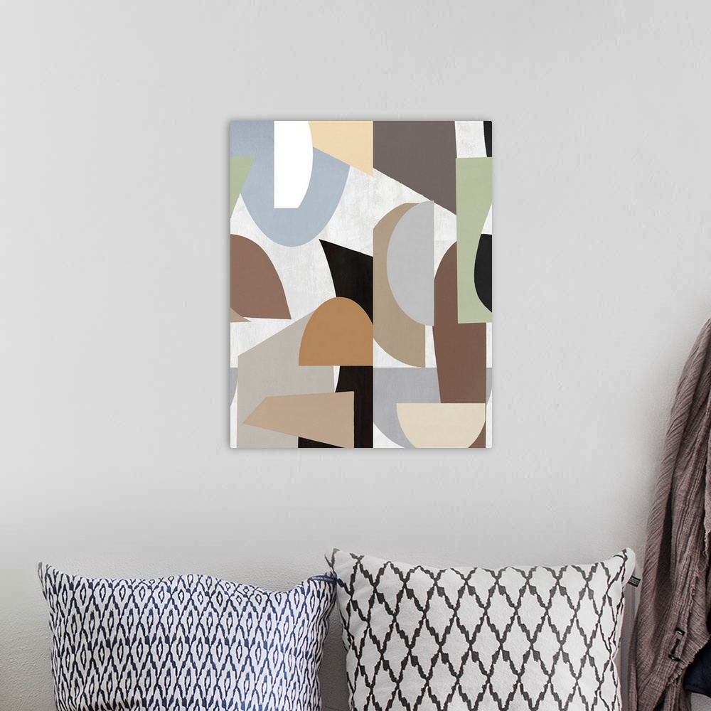 A bohemian room featuring Abstract Shapes 1 Brown