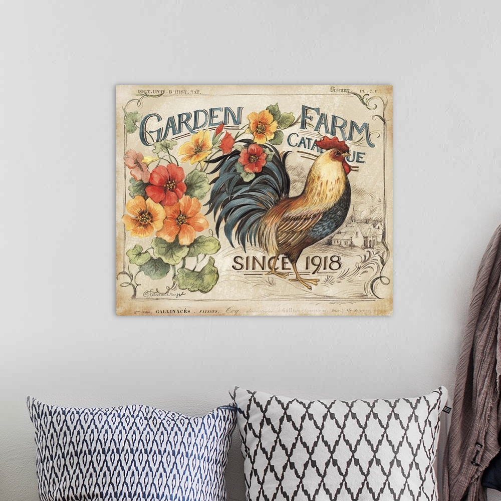 Garden Farm Rooster Wall Art, Canvas Prints, Framed Prints, Wall Peels ...