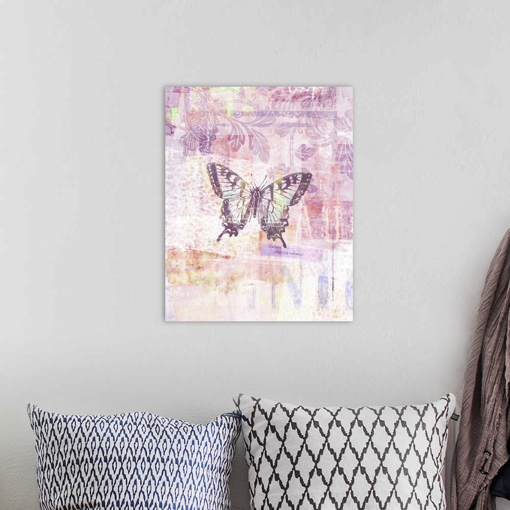 A bohemian room featuring Butterflies are given a translucent, gauzy treatment in this lovely chromatic image.