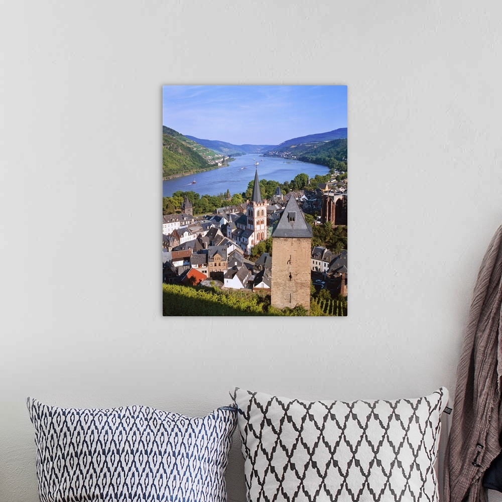 A bohemian room featuring Germany, Rhineland-Palatinate, Bacharach, Rhine, View of the town