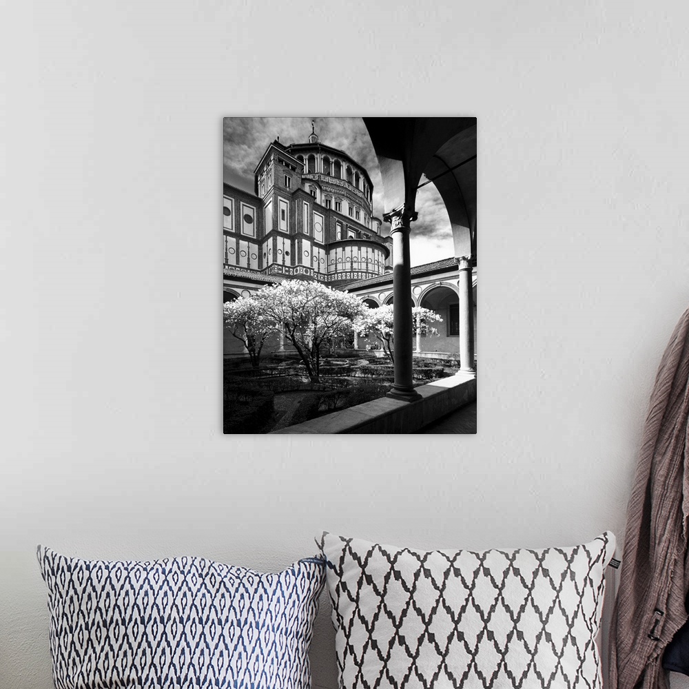 A bohemian room featuring Italy, Lombardy, Milano district, Milan, Santa Maria delle Grazie, the little cloister and Basilica