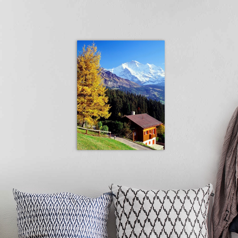 A bohemian room featuring Switzerland, Bern, Silsersee (lake of Sils) and chalet
