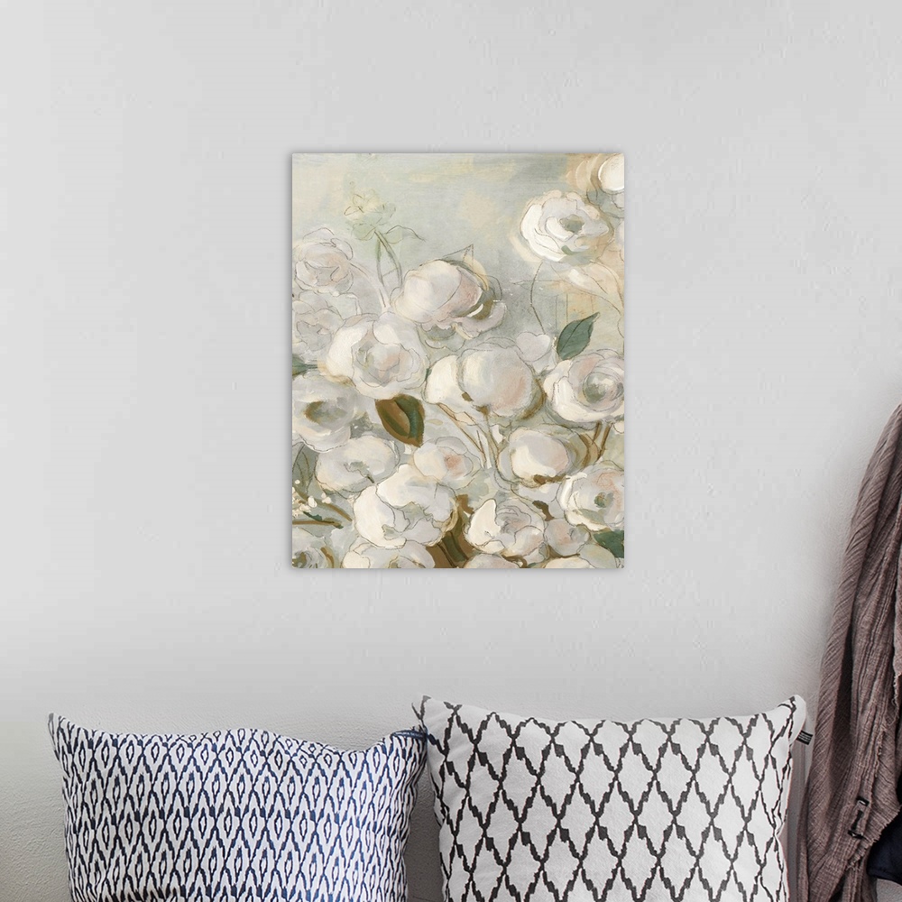 A bohemian room featuring Moonlit Climbing Roses I