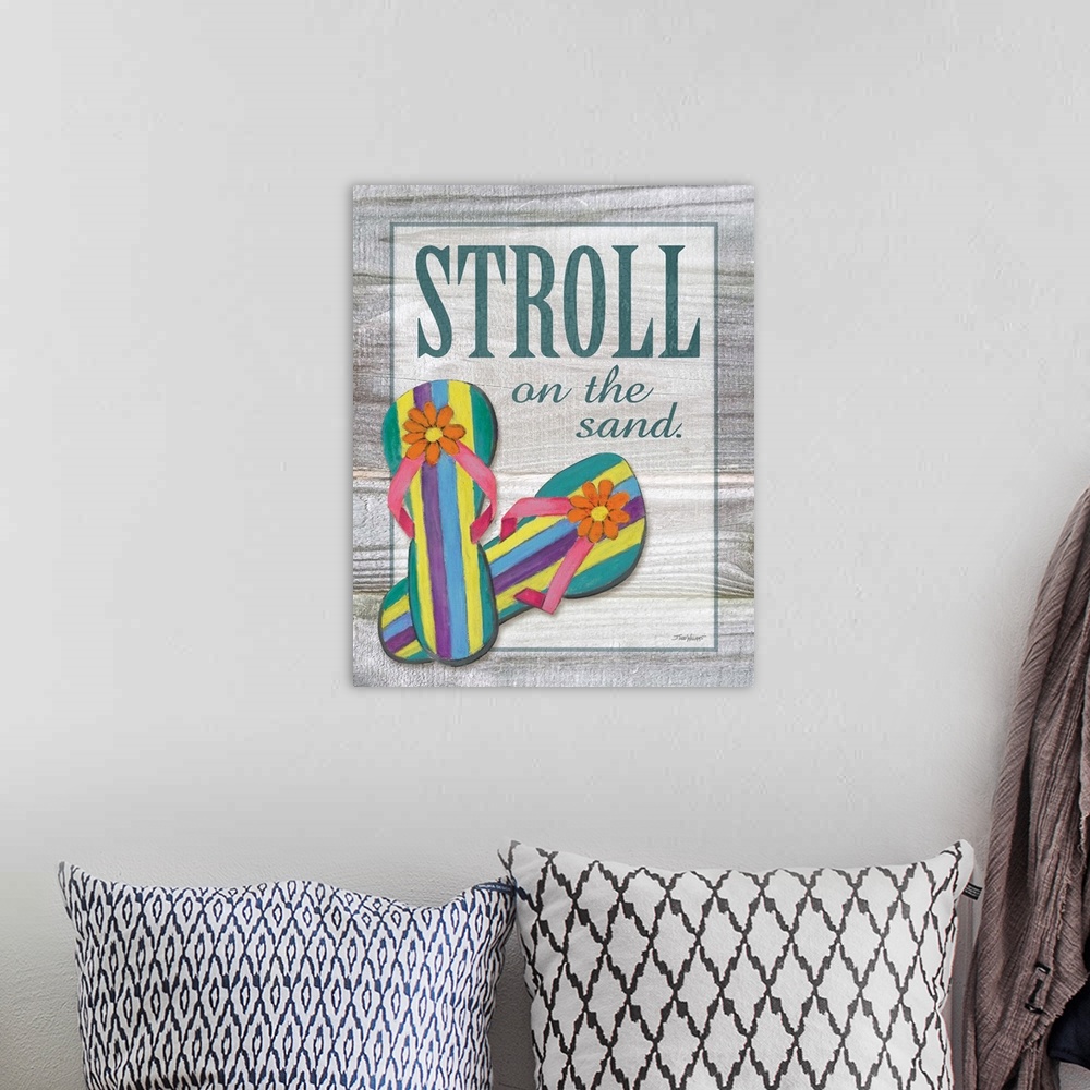 A bohemian room featuring Stroll on the Sand
