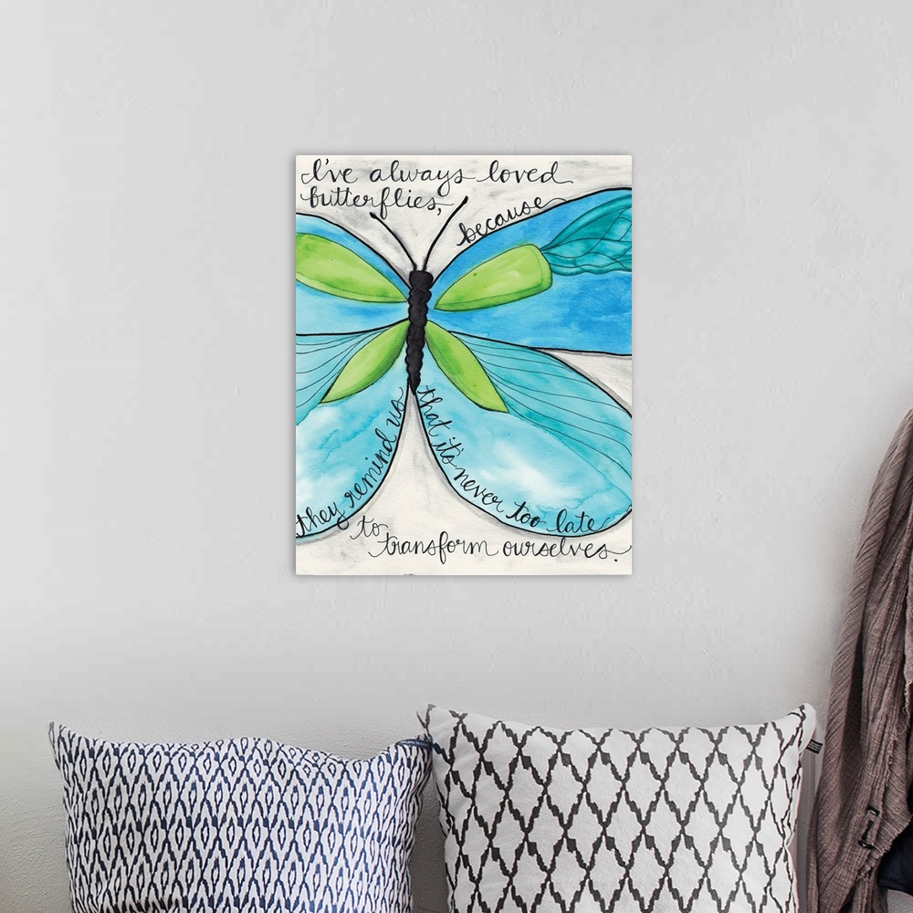 A bohemian room featuring Turquoise Butterfly