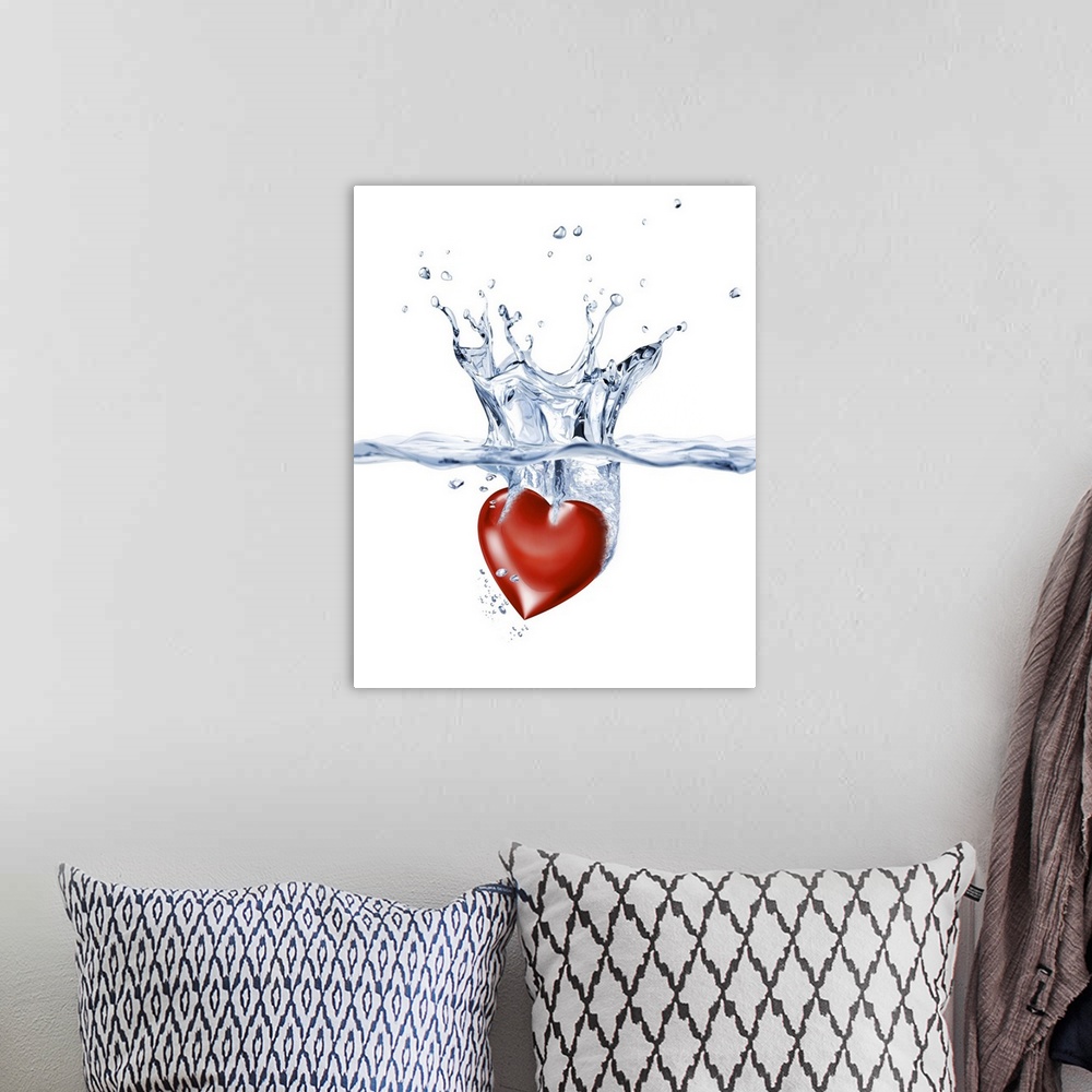 A bohemian room featuring Heart in water, artwork