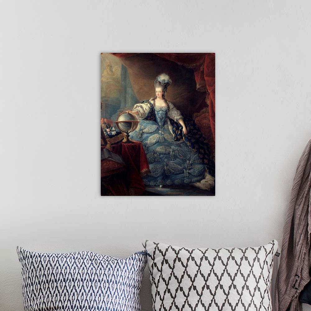 A bohemian room featuring Full-length portrait of Marie Antoinette de Lorraine Habsburg (1754-1793) said Portrait with the ...