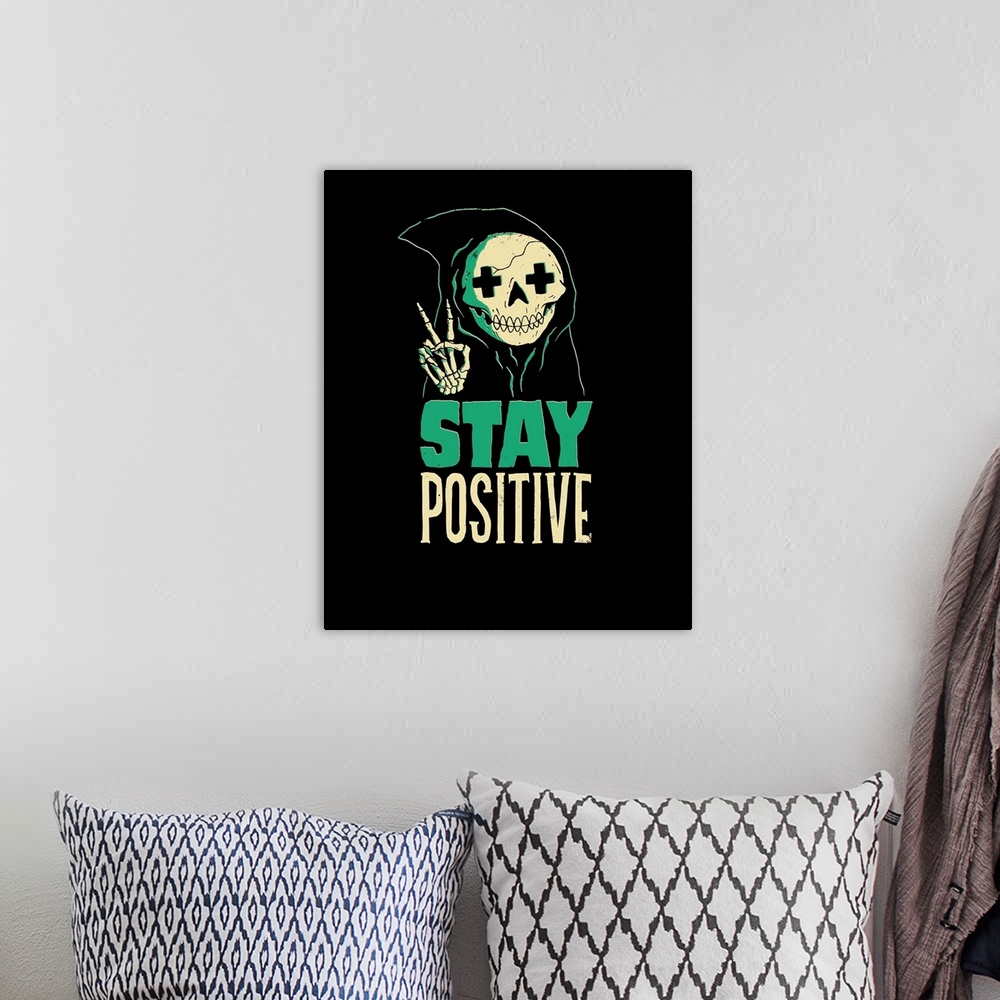 A bohemian room featuring Stay Positive