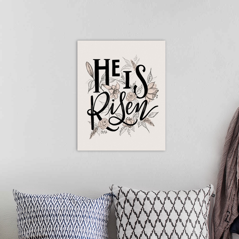 A bohemian room featuring He Is Risen
