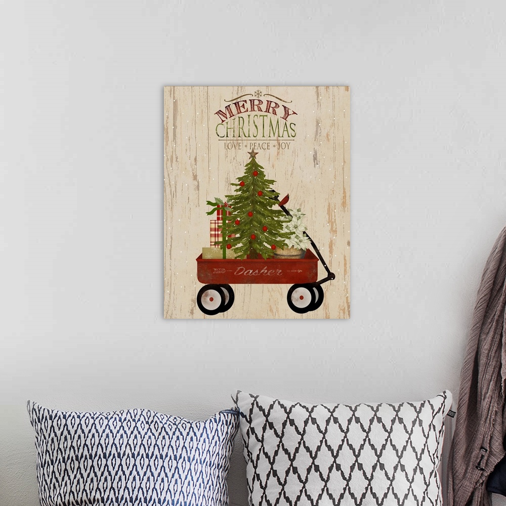 A bohemian room featuring Wagon Merry Christmas