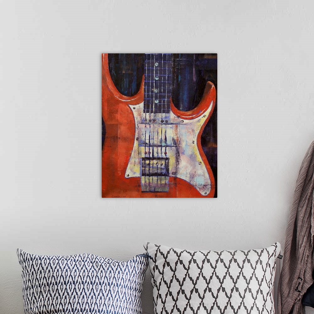 Red Electric Guitar Wall Art, Canvas Prints, Framed Prints, Wall Peels ...